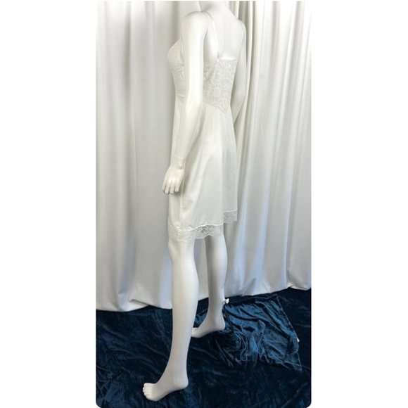 Vintage Vanity Fair Bridal White Lingerie Slip Dress with Floral Lace - Small - Picture 10 of 10